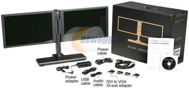 Alt view image 10 of 10 - EVGA InterView (200-LM-1700-KR) Black Dual 17" 8ms Widescreen LCD Monitor 220 cd/m2 500:1
