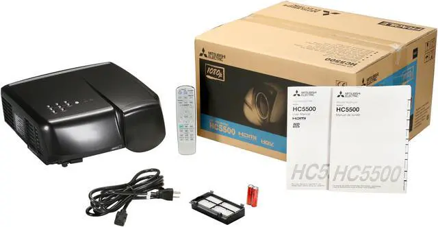 Alt view image 7 of 7 - MITSUBISHI HC5500 1920 x 1080 Full HD 1080P LCD Projector 1200 lumens 14000:1