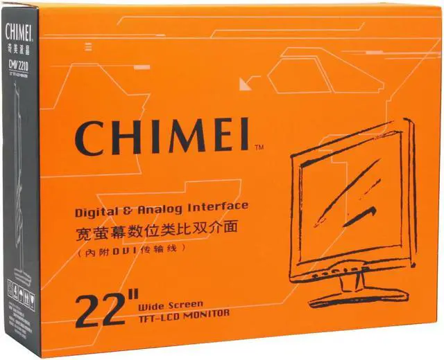 Alt view image 9 of 9 - CHIMEI 22" TFT LCD WSXGA+ LCD Monitor 5 ms D-Sub, DVI-D CMV 221D-NSC