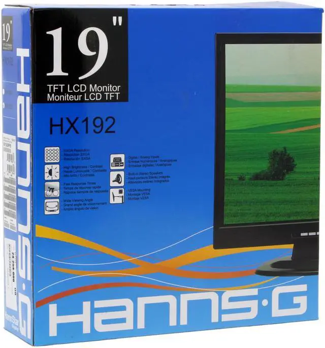Alt view image 10 of 10 - Hanns-G 19" Active Matrix, TFT LCD SXGA LCD Monitor 2 ms D-Sub, DVI-D HX-192RPB