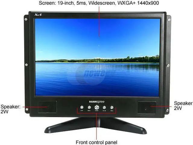 Alt view image 2 of 12 - Hanns·G Newyork Black 19" 5ms DVI Widescreen LCD Monitor  w/ height adjustment 350 cd/m2 700:1 Built in Speakers