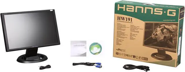 Alt view image 8 of 8 - Hanns-G HW-191APB Black 19" 5ms  Widescreen LCD Monitor 300 cd/m2 700:1 Built-in Speakers