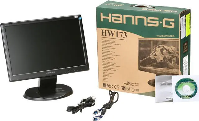 Alt view image 8 of 8 - Hanns-G HW-173ABB Black 17" 5ms Widescreen LCD Monitor 250 cd/m2 600:1