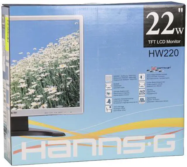 Alt view image 13 of 13 - Hanns-G 22" Active Matrix, TFT LCD WSXGA+ LCD Monitor 5 ms D-Sub, DVI-D HW-220DPB