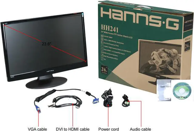 Alt view image 8 of 8 - Hanns-G 23.6" LCD Monitor 5 ms D-Sub, HDMI HH-241HPB
