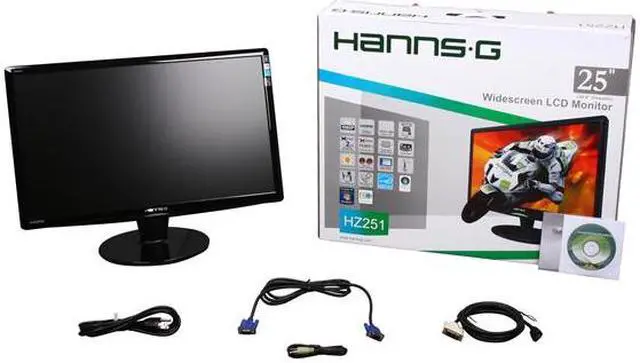 Alt view image 8 of 8 - Hanns·G HZ251HPB Black 25" 2ms X-Celerate OD 1080P Widescreen LCD Monitor 300 cd/m2 X-Contrast 15,000:1 DCR (800:1 typical) Built-in Speakers
