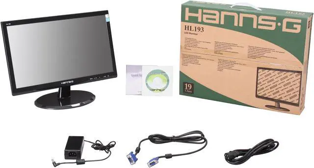 Alt view image 7 of 7 - Hanns-G HL193ABB Black 18.5" 5ms  LED Backlight Widescreen LCD Monitor 250 cd/m2 30,000,000:1