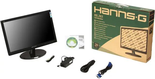 Alt view image 8 of 8 - Hanns-G 20" Active Matrix, TFT LCD LCD Monitor 5 ms D-Sub, DVI HL203DPB