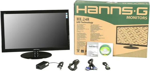 Alt view image 7 of 7 - Hanns-G 23.6" Active Matrix TFT LCD LCD Monitor 5 ms D-Sub, DVI-D HL248DPB