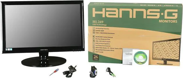 Alt view image 8 of 8 - Hanns-G 26" LCD Monitor 5 ms D-Sub, DVI-D HL269DPB