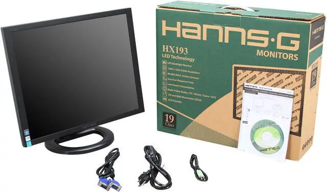 Alt view image 8 of 8 - Hanns-G 19" LCD Monitor 5 ms D-Sub, DVI HX193DPB