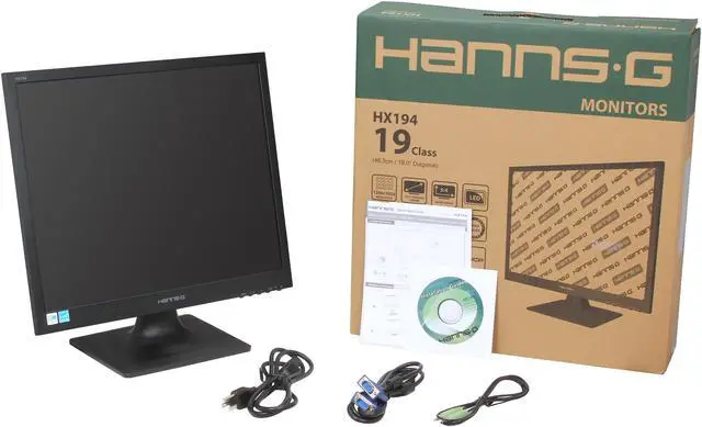 Alt view image 8 of 8 - Hanns-G 19" Tilt Adjustable LCD Monitor 5 ms D-Sub, DVI-D HX194DPB