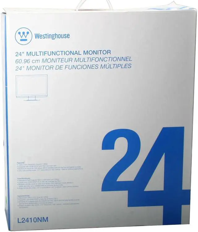 Alt view image 12 of 12 - Westinghouse 24" WUXGA LCD Monitor 8 ms D-Sub, HDMI-HDCP, Composite, S-Video, YPbPr L2410NM