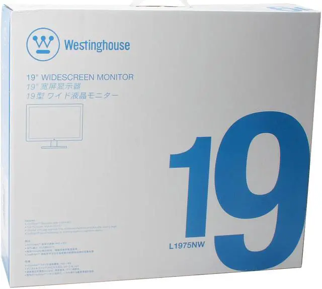 Alt view image 11 of 11 - Westinghouse 19" WXGA+ LCD Monitor 5 ms D-Sub, DVI-D L1975NW