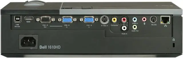 Alt view image 4 of 8 - Dell 1610HD 1280 x 800 WXGA 3500 ANSI Lumens, Easy setup and maintenance, Versatile connectivity, Up to 362” diagonal projection, DLP Projector