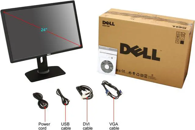 Alt view image 10 of 10 - Dell UltraSharp U2412M 24" Full HD 1920 x 1200 60Hz 8ms DisplayPort VGA DVI-D 4xUSB 2.0 Pivot Swivel Height Adjustable LED Backlit IPS Widescreen LCD Monitor