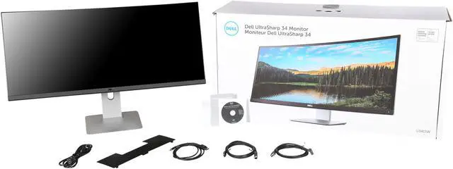 Alt view image 9 of 10 - Dell U3415W 34" Quad HD 3440 x 1440 2K 60Hz HDMI DisplayPort Mini-DisplayPort MHL Compatible USB 3.0 Hub Built-in Speakers Anti-Glare LED Backlit IPS Curved Monitor