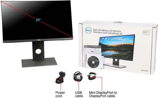 Alt view image 12 of 11 - Dell UltraSharp UP2516D Black 25" 2K 6ms (GTG) Widescreen LED-Backlight Monitor IPS, USB, Pivot, HDMI, DisplayPort, 300 cd/m2