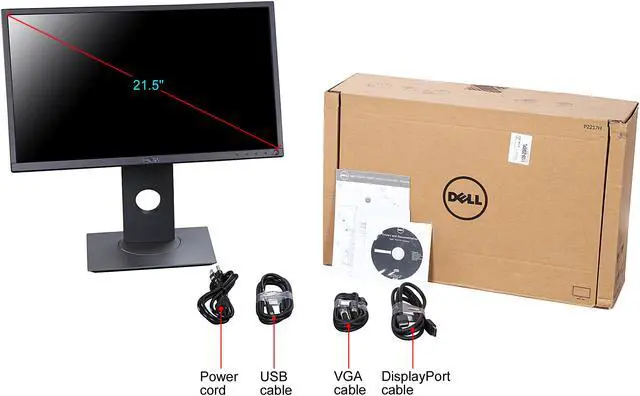 Alt view image 12 of 11 - Dell P2217H 22" (Actual size 21.5") Full HD 1920 x 1080 60Hz 6ms DisplayPort, HDMI, VGA Height Tilt Swivel Pivot Adjustable IPS LED Backlit LCD Monitor