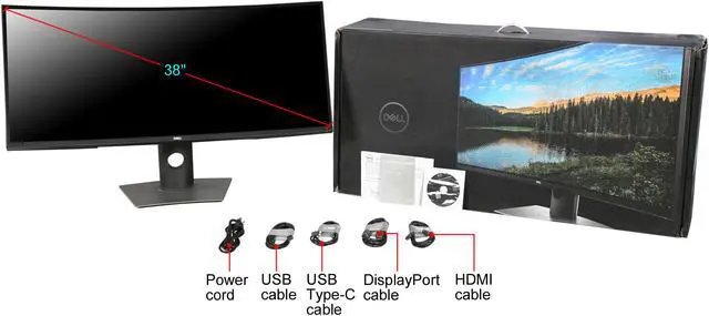 Alt view image 10 of 10 - Dell 38" (Actual size 37.5") 60 Hz IPS LCD/LED Monitor 5 ms (gray to gray - FAST mode), 8 ms (gray to gray - NORMAL mode) Curved U3818DW