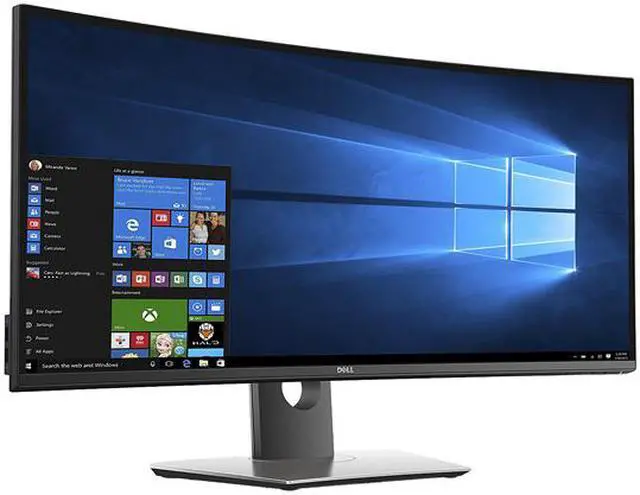 Alt view image 3 of 12 - Dell U3417W 34" 3440x1440 2K Resolution 60Hz 5ms DisplayPort Mini-DisplayPort 2xHDMI  USB 3.0 Hub Built-in Speakers White Edgelit LED IPS Curved Monitor
