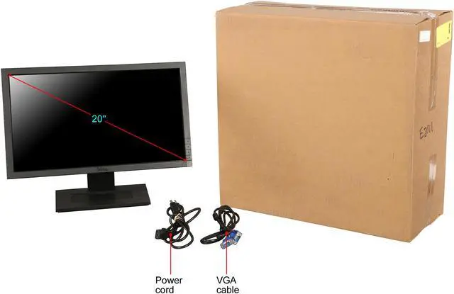 Alt view image 9 of 8 - Dell 20" LED Monitor D-Sub, DVI E2011HC