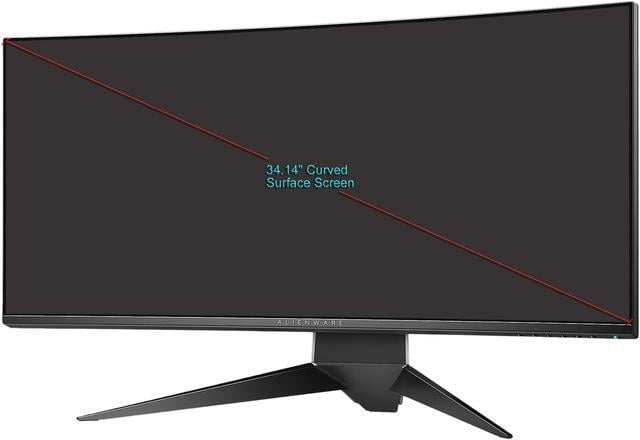 Alt view image 7 of 7 - Dell Alienware AW3418DW 34" (Actual size 34.14") 1900R WQHD 3440 x 1440 120Hz Overclocked NVIDIA G-SYNC HDMI DisplayPort 4xUSB 3.0 IPS LED Backlit Curved Gaming Monitor