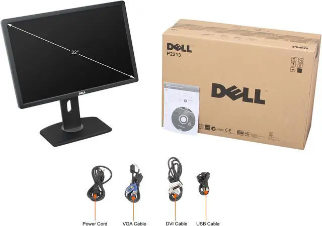 Alt view image 14 of 14 - Dell 22" 60 Hz TN (Twisted Nematic), anti glare with hard coat 3H Monitor 5 ms D-Sub, DVI, DisplayPort Flat Panel Professional P2213