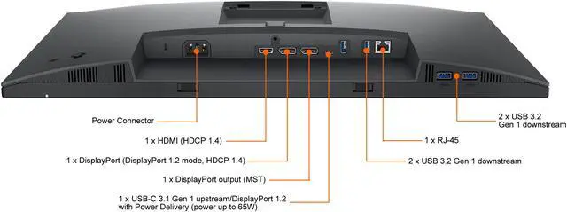 Alt view image 8 of 9 - Dell P2422HE 24" (23.8" Viewable) 1920 x 1080 FHD IPS HDMI DisplayPort USB-C Tilt Swivel Height Adjust Pivot VESA LED-Backlit Monitor