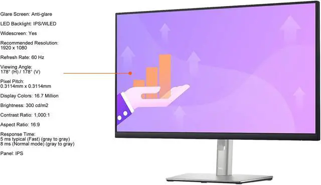 Alt view image 3 of 4 - Dell 27" 60 Hz IPS IPS USB-C Hub Monitor Monitor 5 ms typical (Fast) (gray to gray)
8 ms (Normal mode) (gray to gray) HDMI, DisplayPort Flat Panel P2722HE