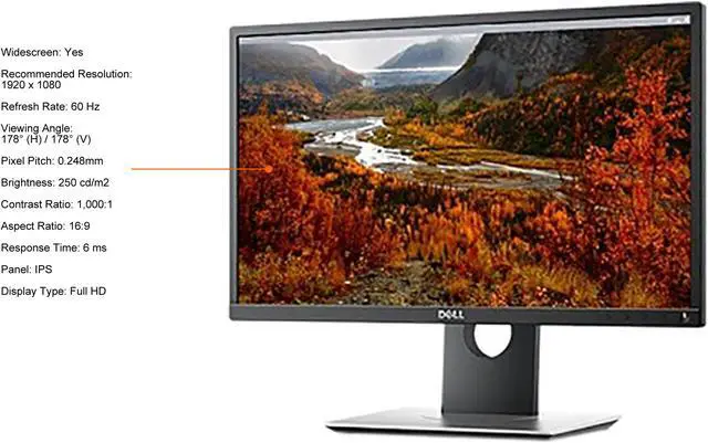 Alt view image 3 of 3 - Dell 22" 60 Hz IPS FHD IPS Monitor 6 ms D-Sub, HDMI, DisplayPort, USB P2217H