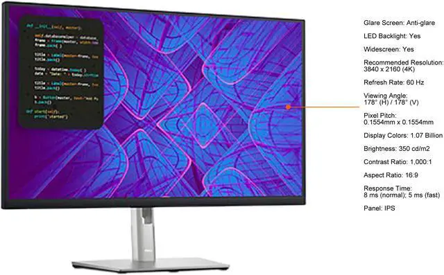 Alt view image 5 of 11 - Dell 27" 60 Hz IPS Monitor 8 ms (normal); 5 ms (fast) HDMI, DisplayPort, USB P2723QE