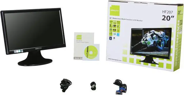 Alt view image 6 of 6 - Hannspree by Hanns-G HF-207HPB Black 20" 5ms WideScreen LCD Monitor w/Speakers 300 cd/m2 15,000:1