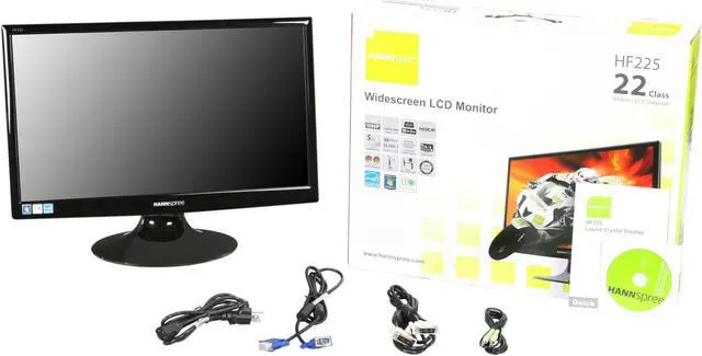 Alt view image 8 of 8 - HANNspree By Hanns-G HF225DPB Black 21.5" 5ms  Full HD WideScreen LCD Monitor w/Speakers 250 cd/m2 X-Contrast 30,000:1 (1000:1)
