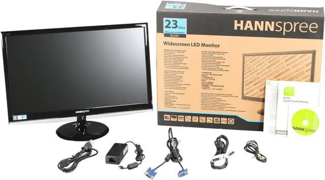 Alt view image 7 of 7 - Hannspree By HannsG SL231DPB Glossy Black 23" 5ms Full HD LED BackLight LCD Monitor w/Speakers 250 cd/m2 1000:1 (Typical)