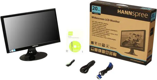 Alt view image 8 of 8 - HANNspree 20" Active Matrix, TFT LCD LCD Monitor 5 ms D-Sub, DVI HF Series HF205DPB