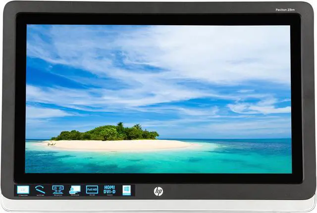 Alt view image 2 of 9 - HP 23tm Black 23" USB Touchscreen Monitor 220 cd/m2 DC 10,000,000:1 (1,000:1) Built-in Speakers