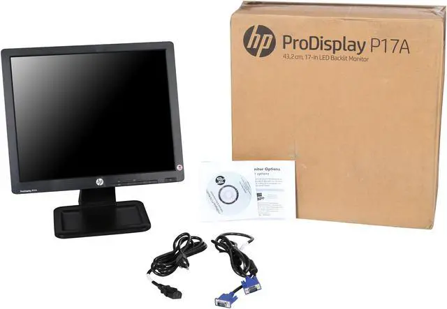 Alt view image 13 of 13 - HP ProDisplay P17A 17" 1280x1024 SXGA Resolution VGA Anti-Glare 5:4 Backlit LED Monitor