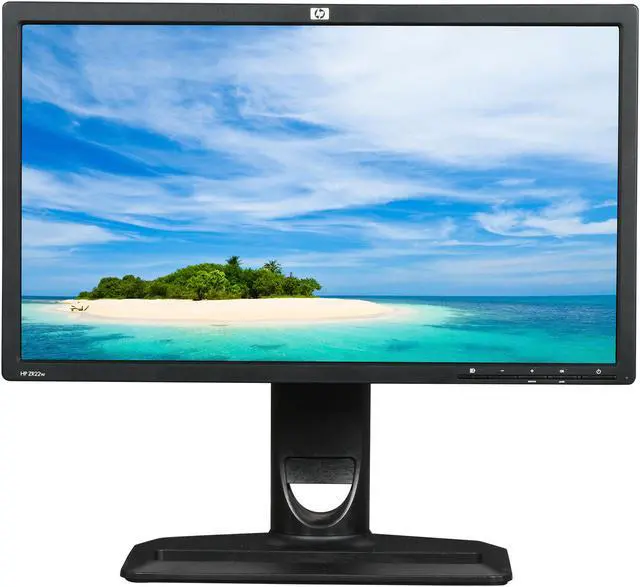 Alt view image 2 of 10 - HP ZR22W 22" Widescreen LCD Monitor 250 cd/m2 1000:1, 3000:1 (Dynamic), Tilt and Swivel, Grade A