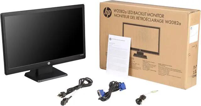 Alt view image 7 of 7 - HP W2082a Black 20" TN LCD / LED Monitor, 200 cd/m2 DCR 10,000,000:1, Built-in Speakers, VGA DVI-D (with HDCP)