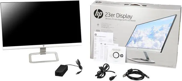 Alt view image 7 of 7 - HP 23ER Frameless Silver/White 23" IPS Widescreen LCD/LED Monitors, HDMI 1920 x 1080 60 Hz, w/ Anti-Glare, Technicolor Color Certification with Easy Connectivity Setting, 178/178 Viewing Angle