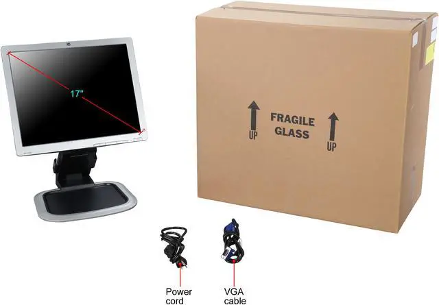 Alt view image 13 of 12 - HP L1750 17" Flat Panel Screen LCD DVI Monitor