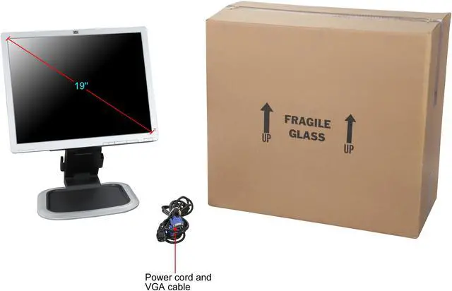 Alt view image 11 of 11 - HP 19" Active Matrix, TFT LCD SXGA LCD Monitor 5 ms D-Sub, DVI LA1951G