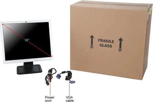 Alt view image 8 of 8 - HP 19" Active Matrix, TFT LCD SXGA LCD Monitor 5 ms D-Sub LE1911