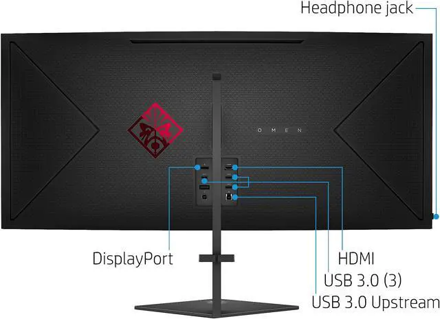Alt view image 2 of 7 - HP Omen X 35" 4ms (GTG) 100 Hz G-Sync Ultra WQHD Curved LED Backlight Monitor, 3440 × 1440, 2500:1, 300 cd/m2, HDMI, USB, Tilt, Height, VESA Mountable