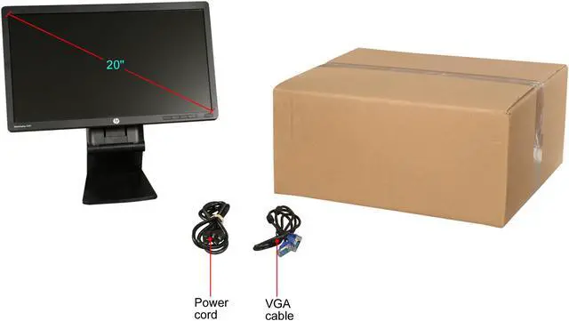 Alt view image 10 of 10 - HP 20" 60 Hz TN LCD Monitor 5 ms D-Sub, DVI, DisplayPort EliteDisplay E201