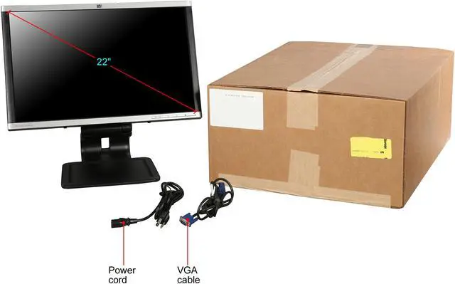 Alt view image 11 of 10 - HP 22" 60 Hz LCD Monitor D-Sub, DVI, DisplayPort Compaq LA2205WG
