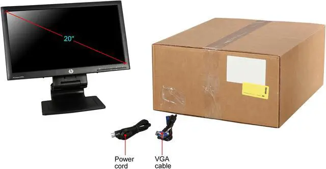 Alt view image 11 of 10 - HP 20" LCD Monitor 5 ms D-Sub, DVI, DisplayPort, USB Compaq LA2006x
