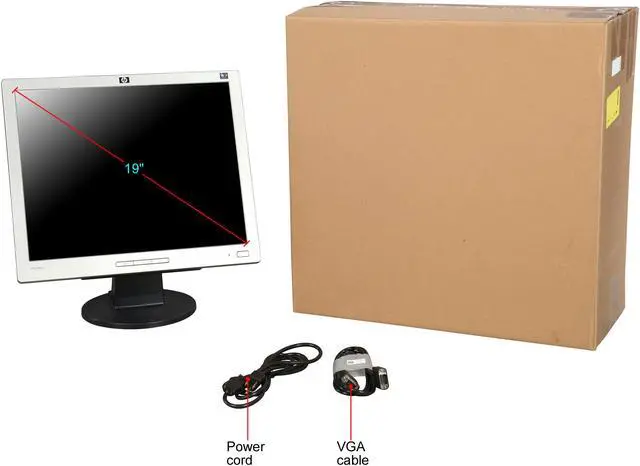 Alt view image 8 of 8 - HP 19" 75 Hz LCD Monitor D-Sub L1906