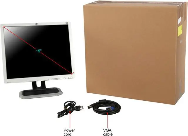 Alt view image 8 of 8 - HP 19" Active Matrix, TFT LCD SXGA LCD Monitor 5 ms D-Sub L1910